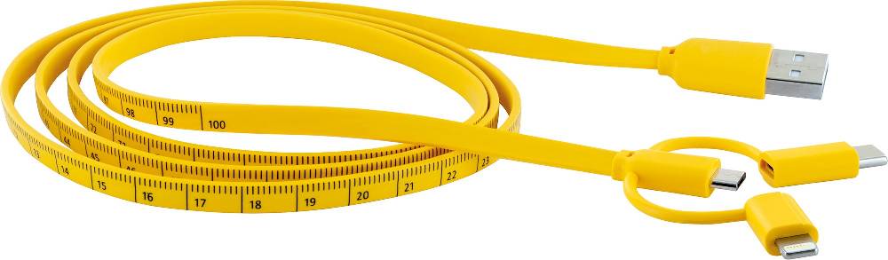 Schwaiger 3in1-Kabel mit Maßband-Aufdruck USB-C/Lightning/Micro-USB 1,2 m Bis zu 50% Rabatt