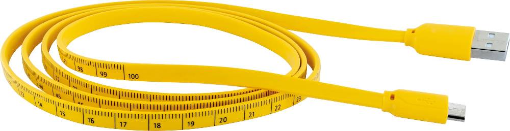 Schwaiger Micro-USB auf USB-A Kabel mit Maßband-Aufdruck 1,2 m Im Verkauf
