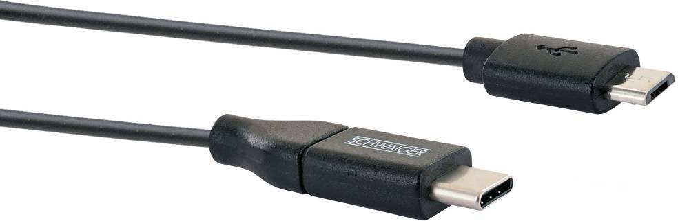 Schwaiger USB-C auf Micro-USB Kabel 1 m Fabrikverkauf