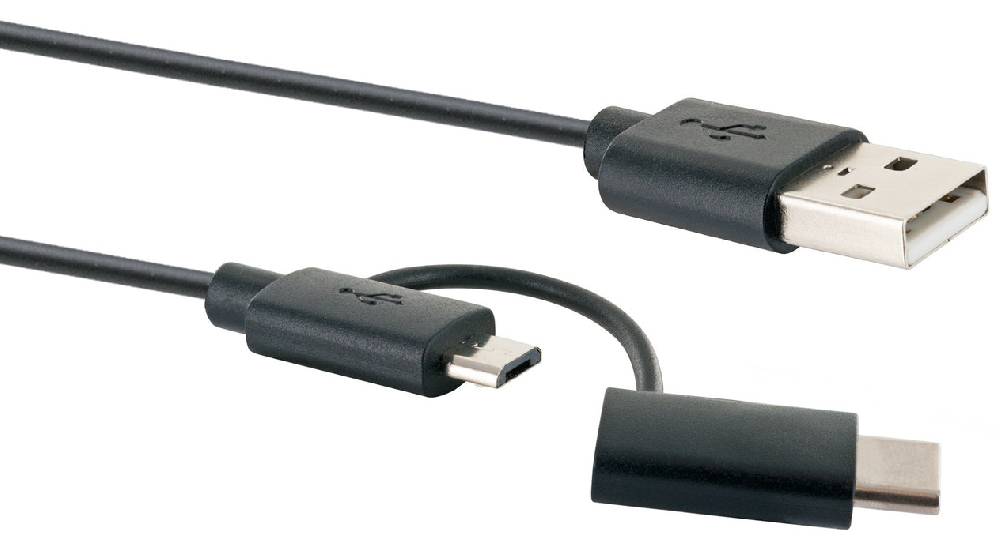 Schwaiger 3in1-Kabel Micro-B/USB-C auf USB-A 1 m Meist gekauft