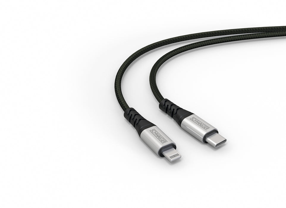 Schwaiger USB-C auf USB-C/Lightning Kabel extrem reißfest 1,2 m Begrenztes Angebot
