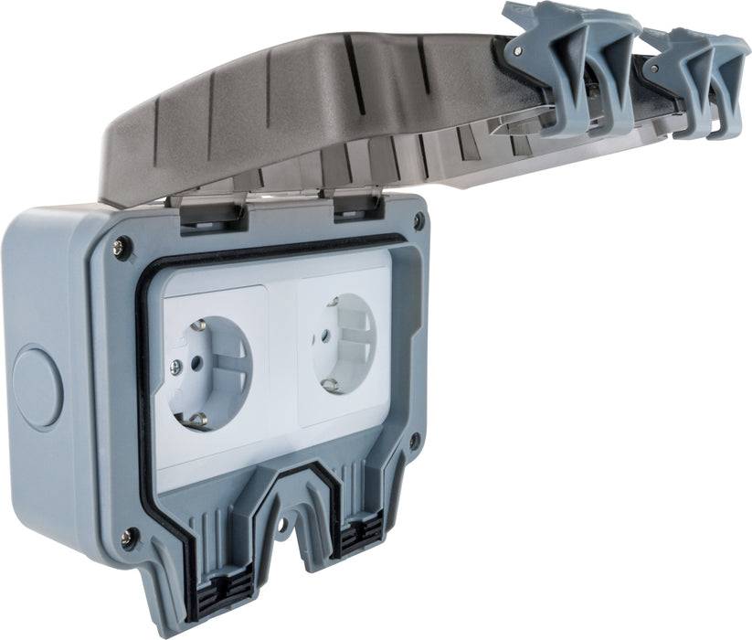 Schwaiger Außensteckdose für Winkelstecker 2-fach Lagerräumung
