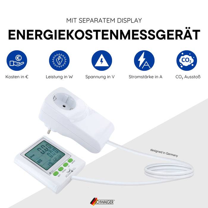 Schwaiger Energiekostenmessgerät mit verlängertem Display Neueste Mode
