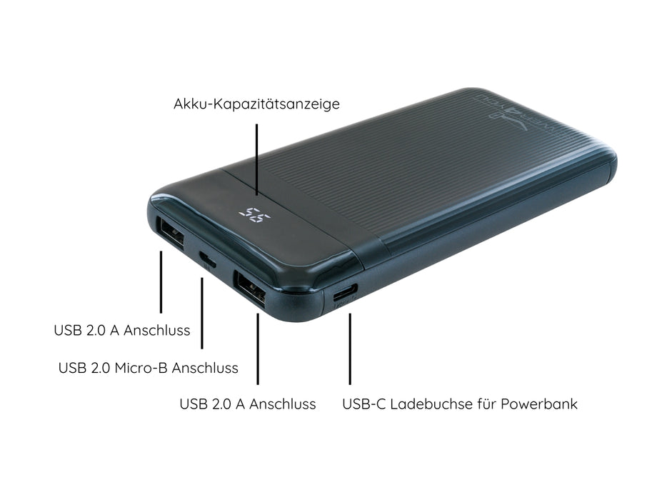 Schwaiger Powerbank mit Kapazitätsanzeige 10000 mAh Kostenlose Rückgabe