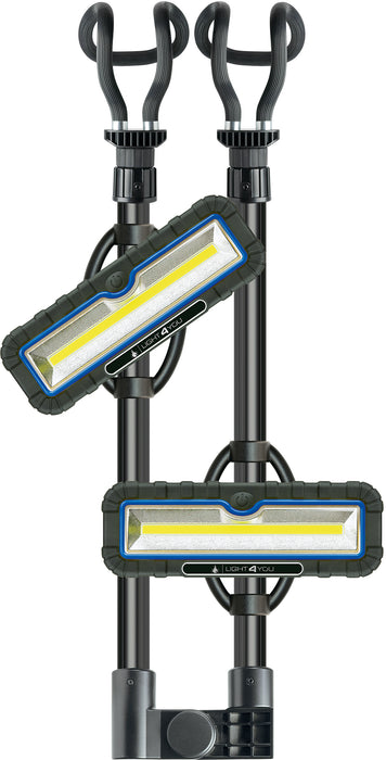 Schwaiger Arbeitsleuchte mit Teleskopklammer & abnehmbaren COB-LED Leuchten Discount Store für neue Produkte
