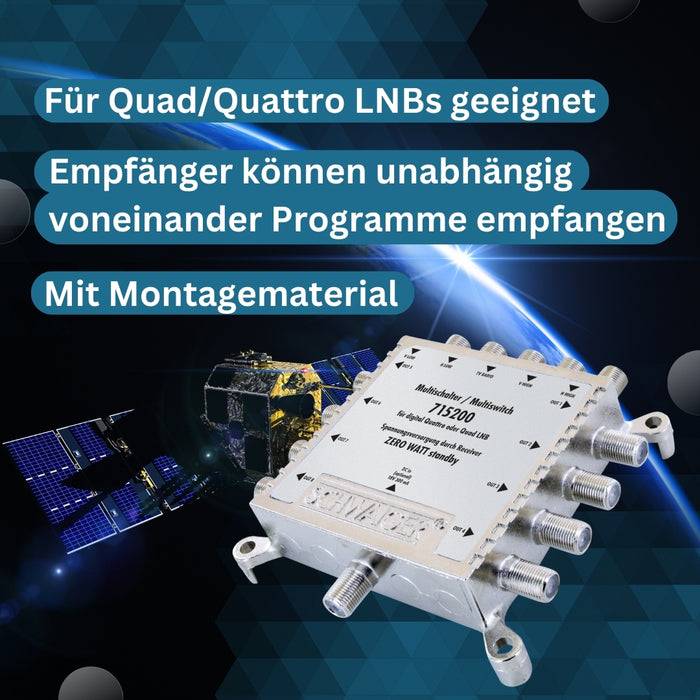 Schwaiger SAT Multischalter 5/8 mit Netzteil Versandkostenfrei