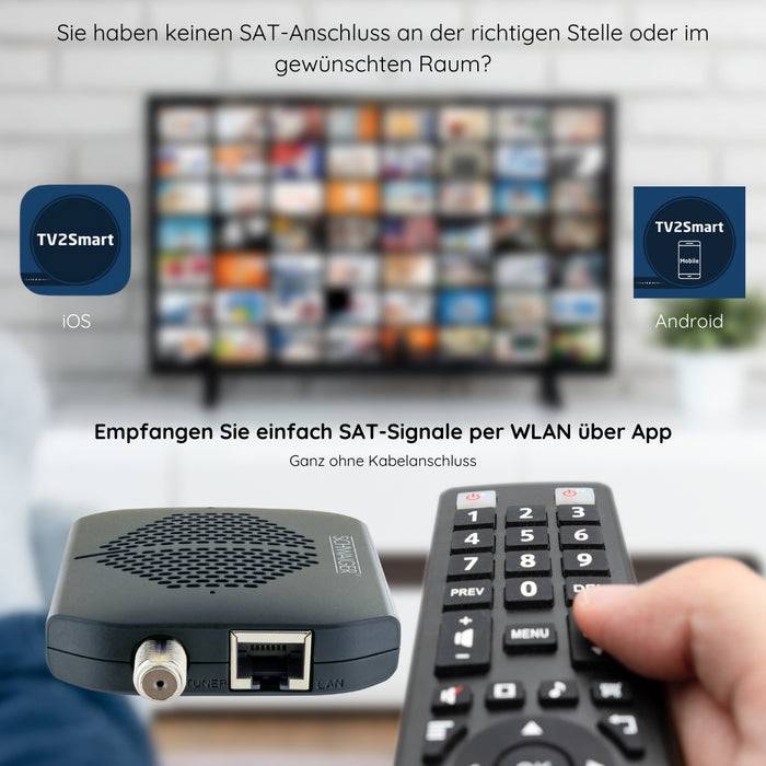 Schwaiger SAT-Dongle Digitale Fernsehsignale per WiFi HDTV FTA Großer Ausverkauf