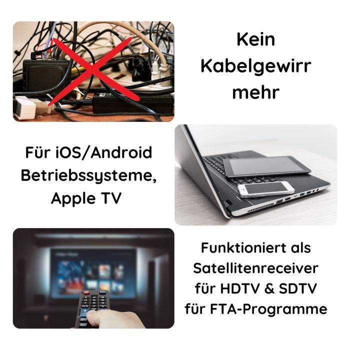Schwaiger SAT-Dongle Digitale Fernsehsignale per WiFi HDTV FTA Großer Ausverkauf
