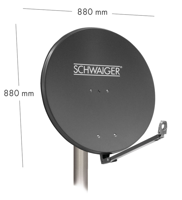 Schwaiger Satellitenanlage Set Anthrazit Aluminium 88 cm Begrenztes Angebot