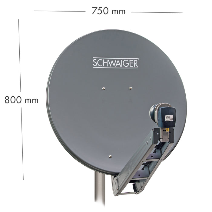 Schwaiger Satellitenanlage Set Anthrazit Aluminium 75 cm Black Friday