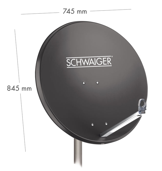 Schwaiger Satellitenanlage Set Anthrazit Aluminium 80 cm Vatertagsangebot