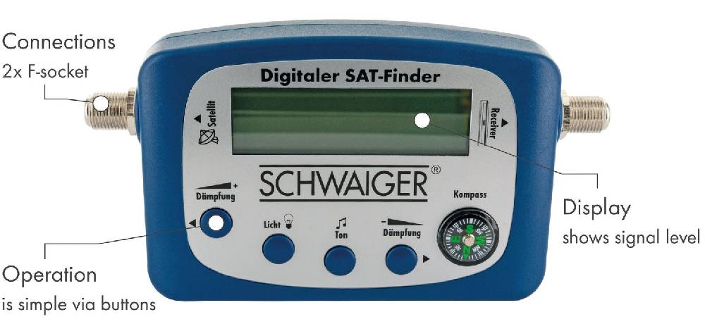 Schwaiger SAT-Finder mit LCD-Display Lagerräumung