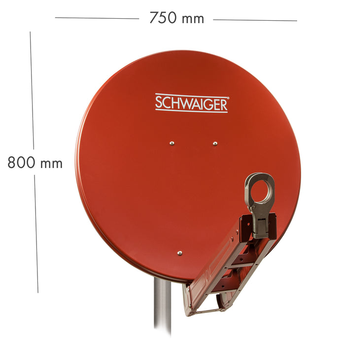 Schwaiger Satellitenanlage Set Ziegelrot Aluminium 75 cm Top Angebot