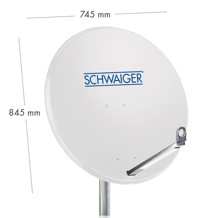 Schwaiger Satellitenanlage Set Weiß Aluminium 75 cm Online Outlet