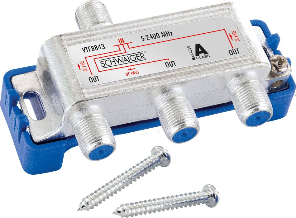Schwaiger Verteiler 3-fach für SAT-, Antennen- und Kabelanlagen 8 dB Exklusive Angebote