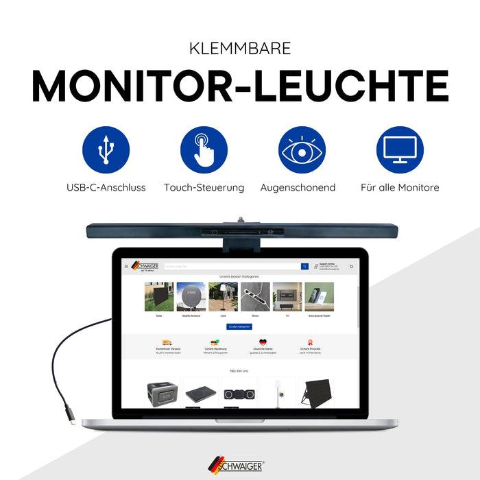 Schwaiger Monitor/Bildschirm Leuchte mit Klemmhalterung Neuheiten