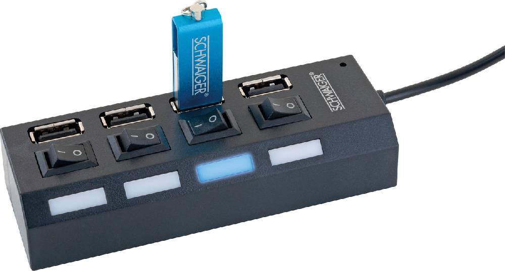 Schwaiger USB Hub, 4-fach Zeitbegrenzte Promotion