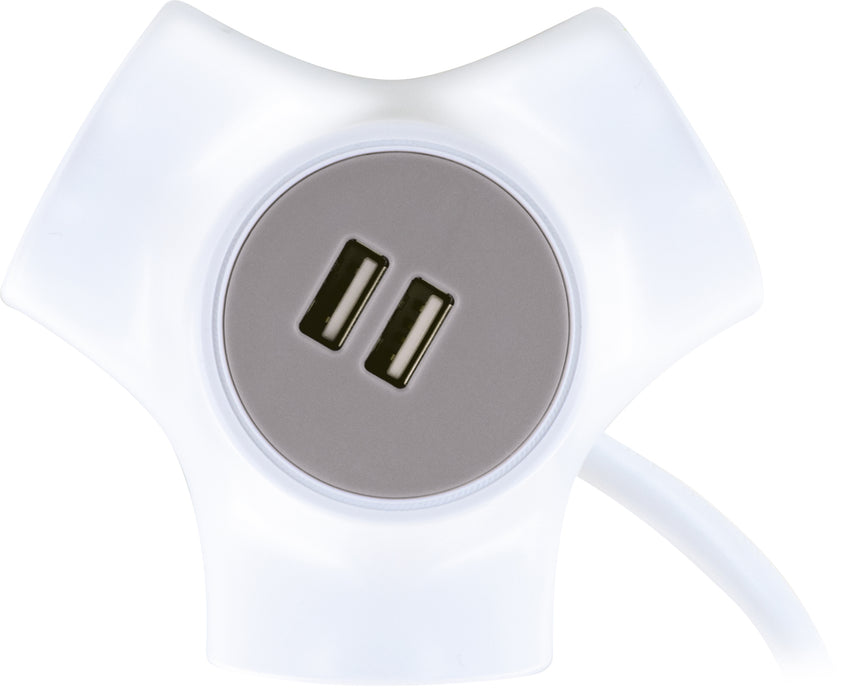 Schwaiger Steckdosenwürfel 3-fach mit 2 USB-A Slots Kostenloser Versand international