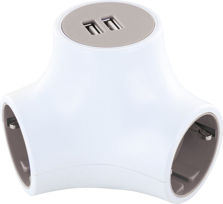 Schwaiger Steckdosenwürfel 3-fach mit 2 USB-A Slots Kostenloser Versand international