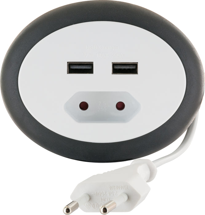 Schwaiger Kabeltrommel Eurostecker 2x USB-A Slots Fabrik Onlineshop