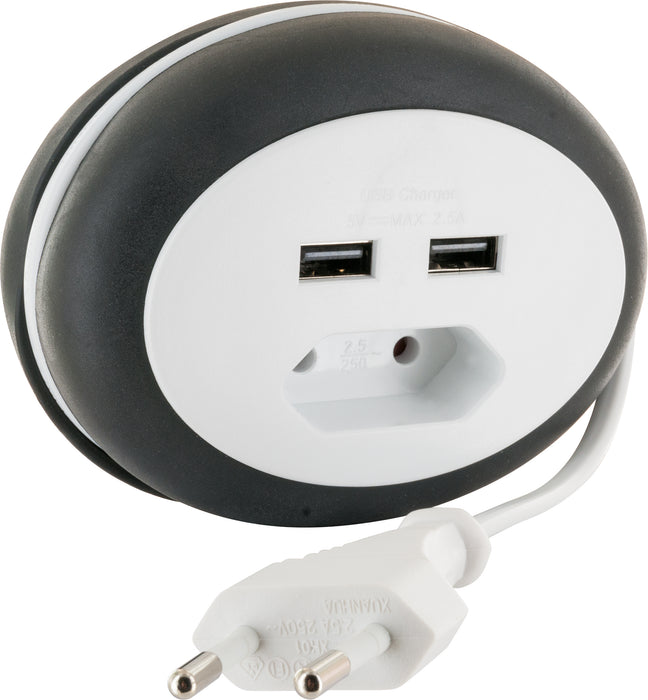 Schwaiger Kabeltrommel Eurostecker 2x USB-A Slots Fabrik Onlineshop
