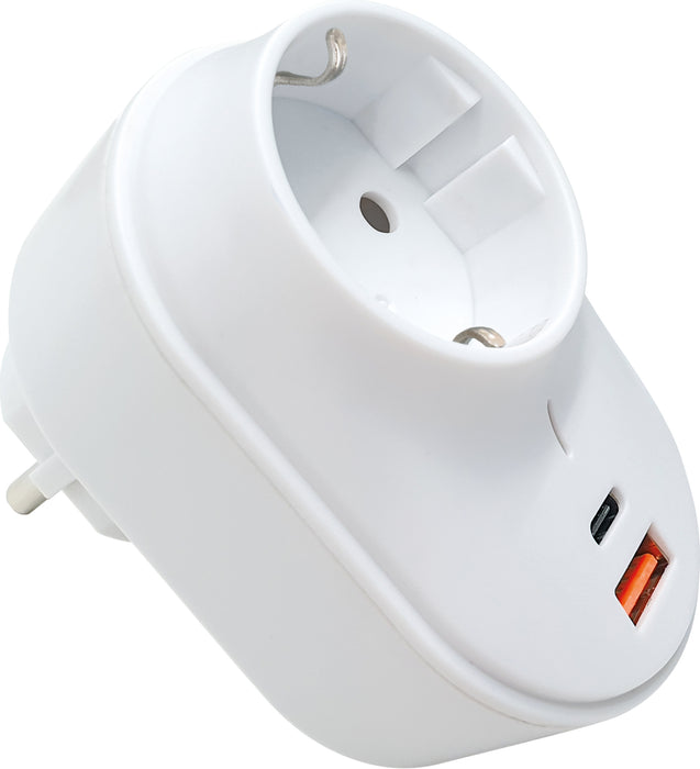 Schwaiger Steckdosenadapter mit USB-C + USB-A Slot 230V Versandkostenfrei
