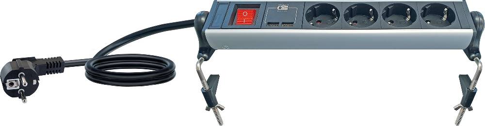 Schwaiger Steckdosenleiste mit Tischbefestigung 4-fach 2 USB-A Slots Großer Ausverkauf