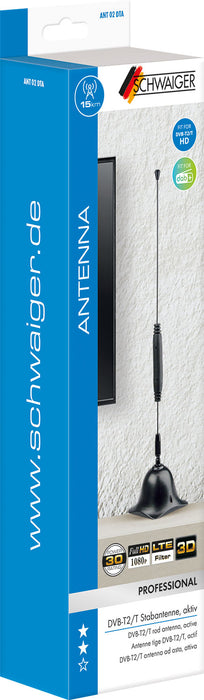 Schwaiger Stabantenne aktiv DVB-T2 VHF UHF mit Verstärker Zeitlich begrenztes Angebot