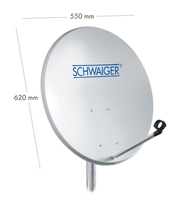 Schwaiger Satellitenanlage Set Weiß Stahl 55 cm Super Sparpreis