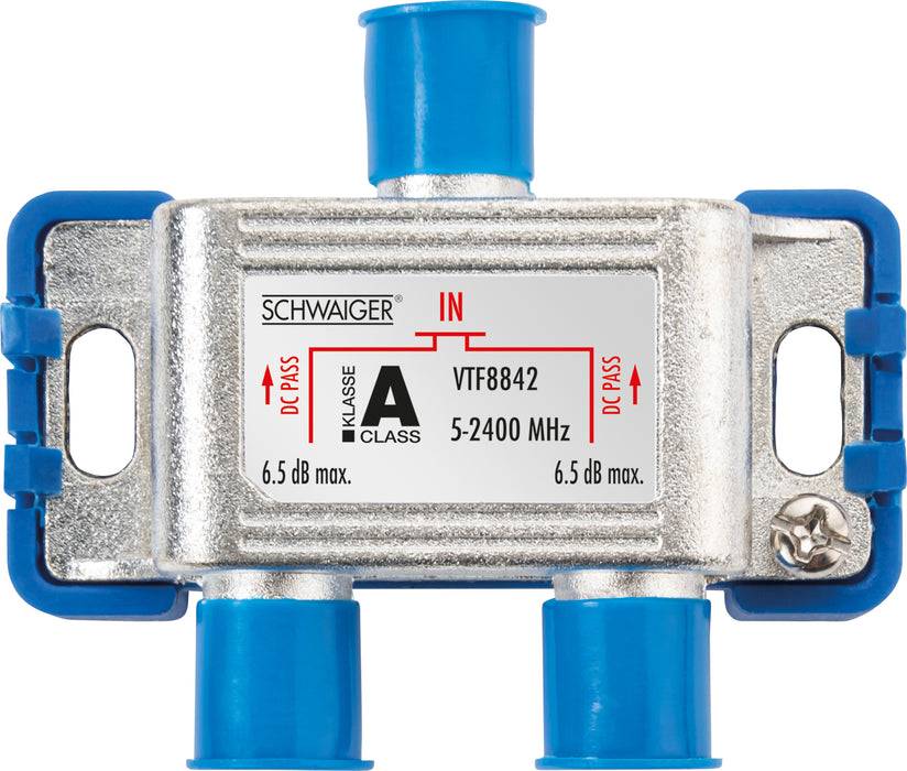 Schwaiger Verteiler 2-fach für SAT-, Antennen- und Kabelanlagen 5 dB Wochenangebot
