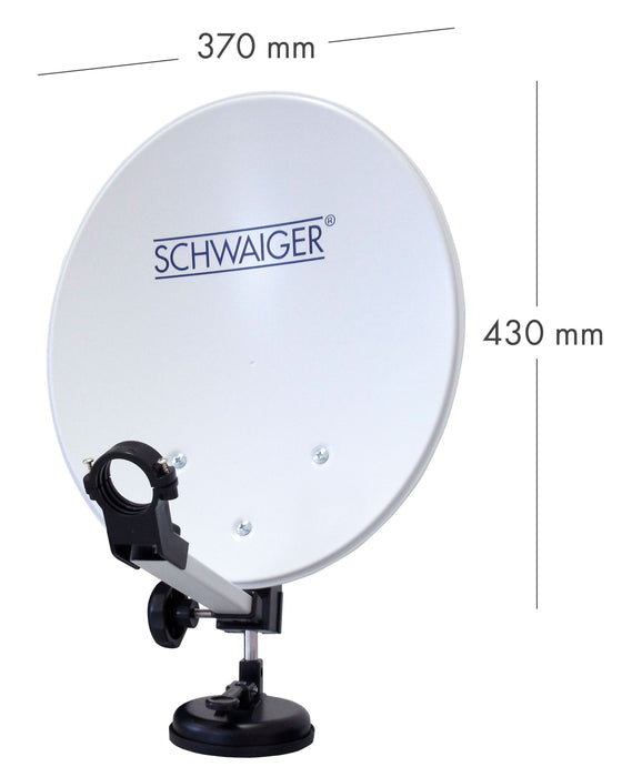 Schwaiger Camping Satellitenanlage Weiß Stahl 35 cm mit Receiver Wochenangebot