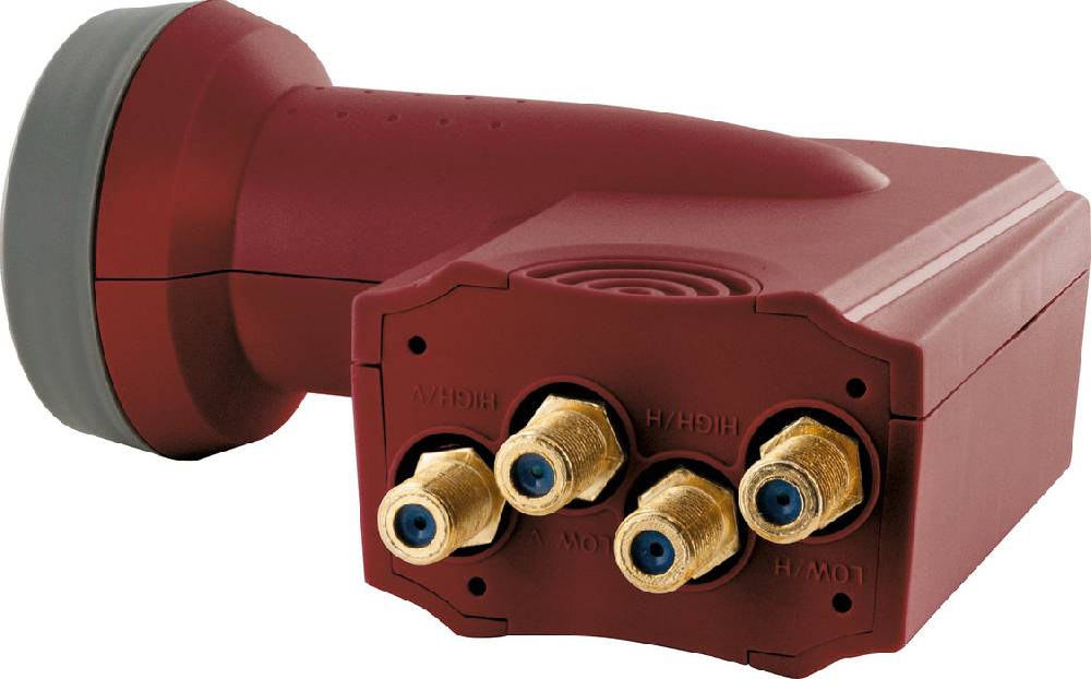 Schwaiger Quattro LNB digital SUN PROTECT ziegelrot Nur für heute