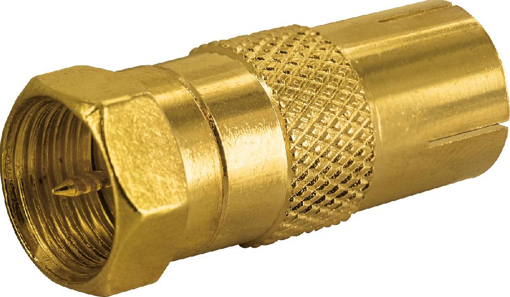 Schwaiger Adapter F-Stecker auf IEC-Buchse gold