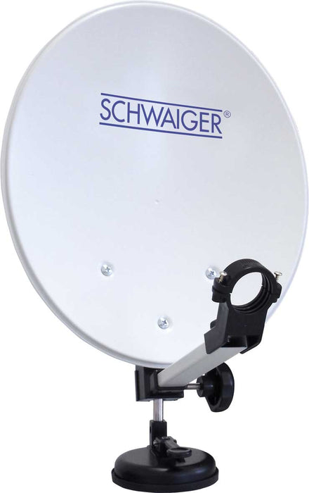 Schwaiger Camping Satellitenanlage Weiß Stahl 35 cm mit Receiver Riesige Rabatte