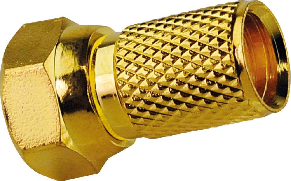 Schwaiger F-Aufdrehstecker 1/2 Stk. Ø 7 mm gold