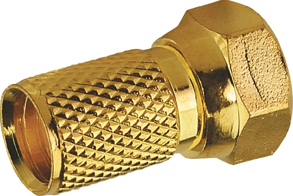 Schwaiger F-Aufdrehstecker 1/2 Stk. Ø 7 mm gold Clearance-Verkauf