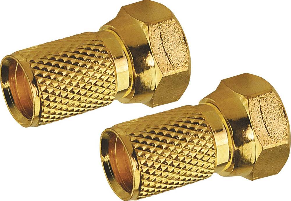 Schwaiger F-Aufdrehstecker 1/2 Stk. Ø 7 mm gold Clearance-Verkauf