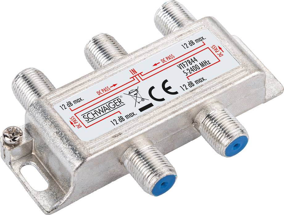 Schwaiger Verteiler 4-fach für SAT-, Antennen- und Kabelanlagen 12 dB Angebote