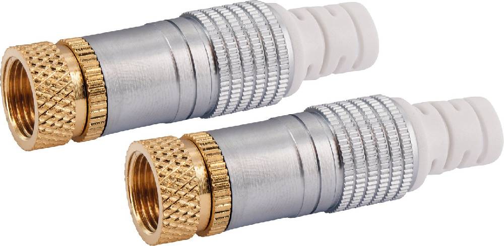 Schwaiger F-Aufdrehstecker 2er Set Ø 7 mm vergoldet im Angebot