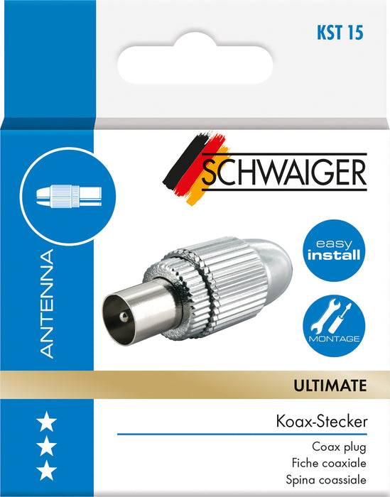 Schwaiger IEC-Stecker Ø 4 - 7,5 mm verchromt Letzter Tag