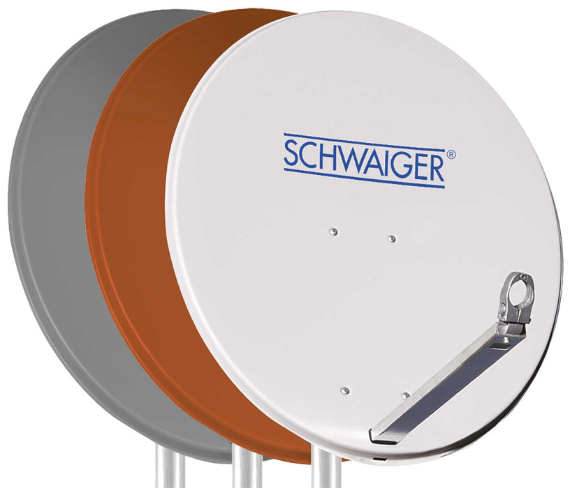 Schwaiger Satellitenschüssel Aluminium Weiß/Rot/Anthrazit 57 cm