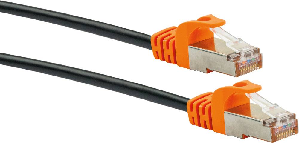 Schwaiger CAT7 Netzwerkkabel, S/FTP, 10m, orange/schwarz Räumungsverkauf