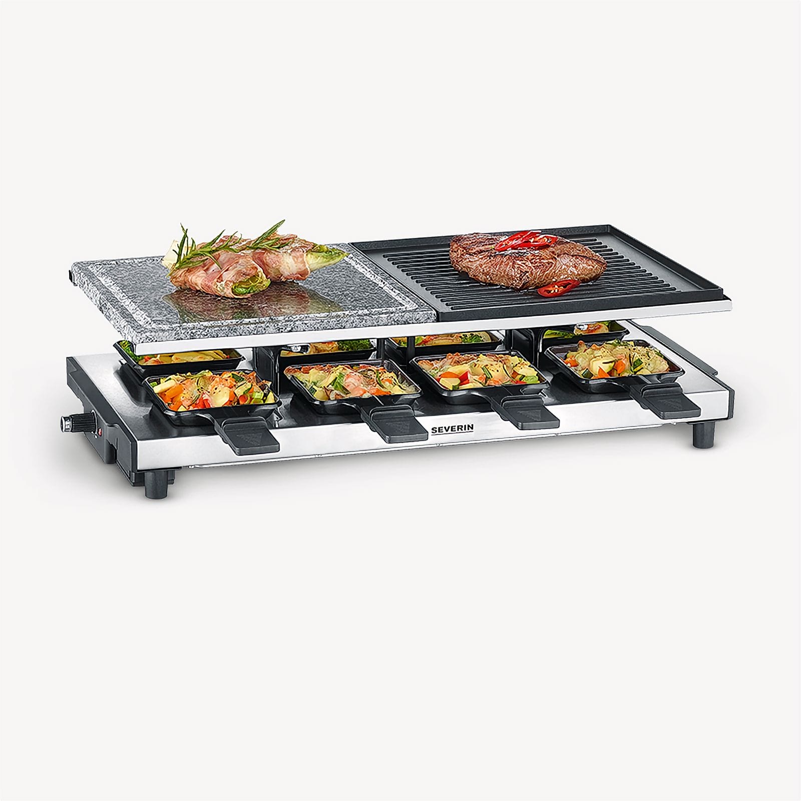 Severin Raclette mit Naturgrillstein und Grill-Platte RG 2373 Neueste Mode