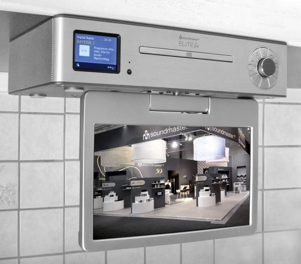 Soundmaster Küchenunterbau Multi Media Center mit TV (25 cm – DVB-T2/C), DAB+/UKW-Radio, CD/MP3, USB, Bluetooth® Zeitbegrenzte Promotion