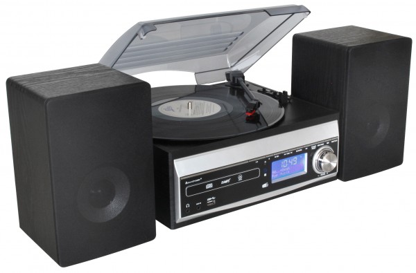 Soundmaster Stereo-Musikcenter mit DAB+/UKW, CD/MP3, Plattenspieler, Kassette, USB, Encoding Große Rabatte