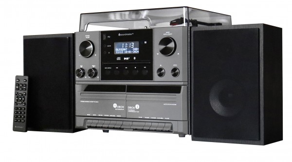 Soundmaster Stereo-Musikcenter mit DAB+/UKW Radio, CD/MP3, Plattenspieler, Doppelkassette, USB, Bluetooth®, Encoding Neuheiten