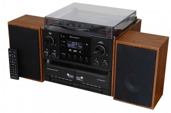 Soundmaster Stereo-Musikcenter mit DAB+/UKW Radio, CD/MP3, Plattenspieler, Doppelkassette, USB, Bluetooth®, Encoding Saisonale Angebote