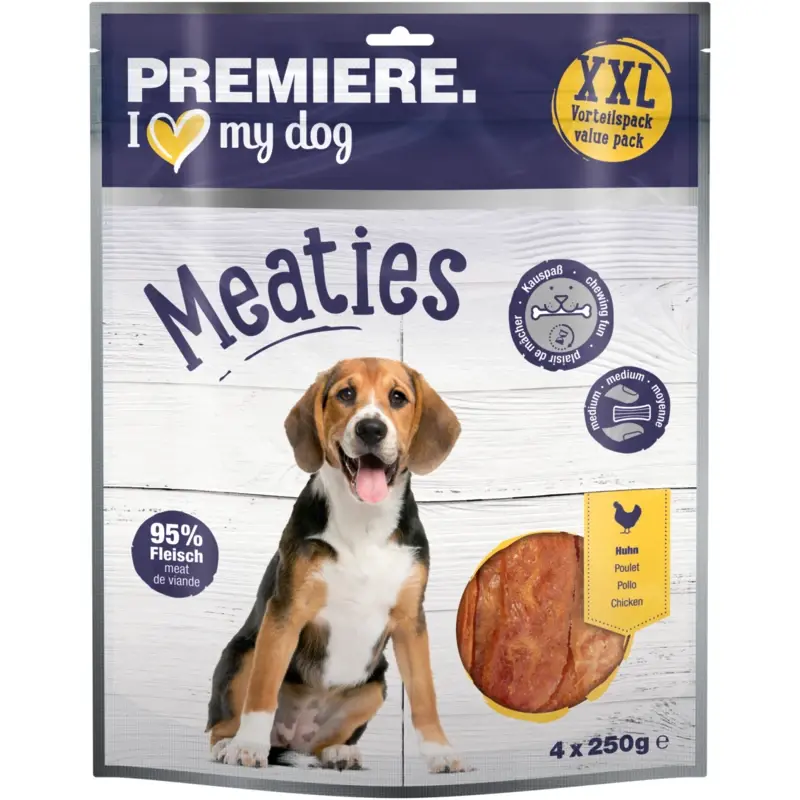 fressnapf PREMIERE Pure Meaties Huhn XXL 4x250g Vorteilspack