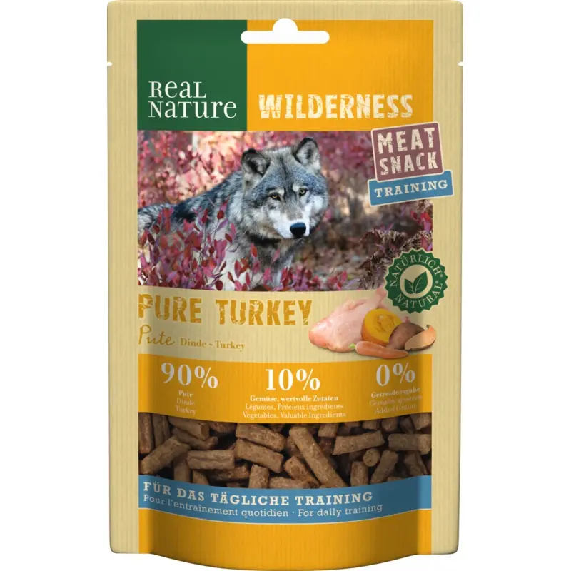 fressnapf REAL NATURE WILDERNESS Meat Snack Training 150g Pure Turkey Pute mit Kürbis Süßkartoffeln & Karotten