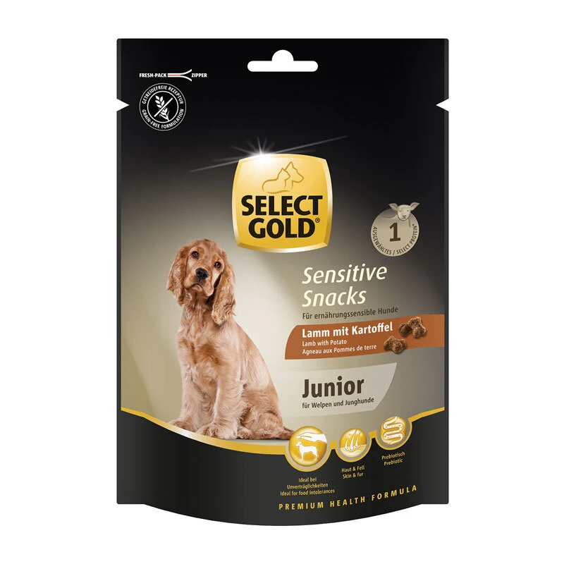 fressnapf SELECT GOLD Sensitive Snacks Junior Lamm mit Kartoffel 160g
